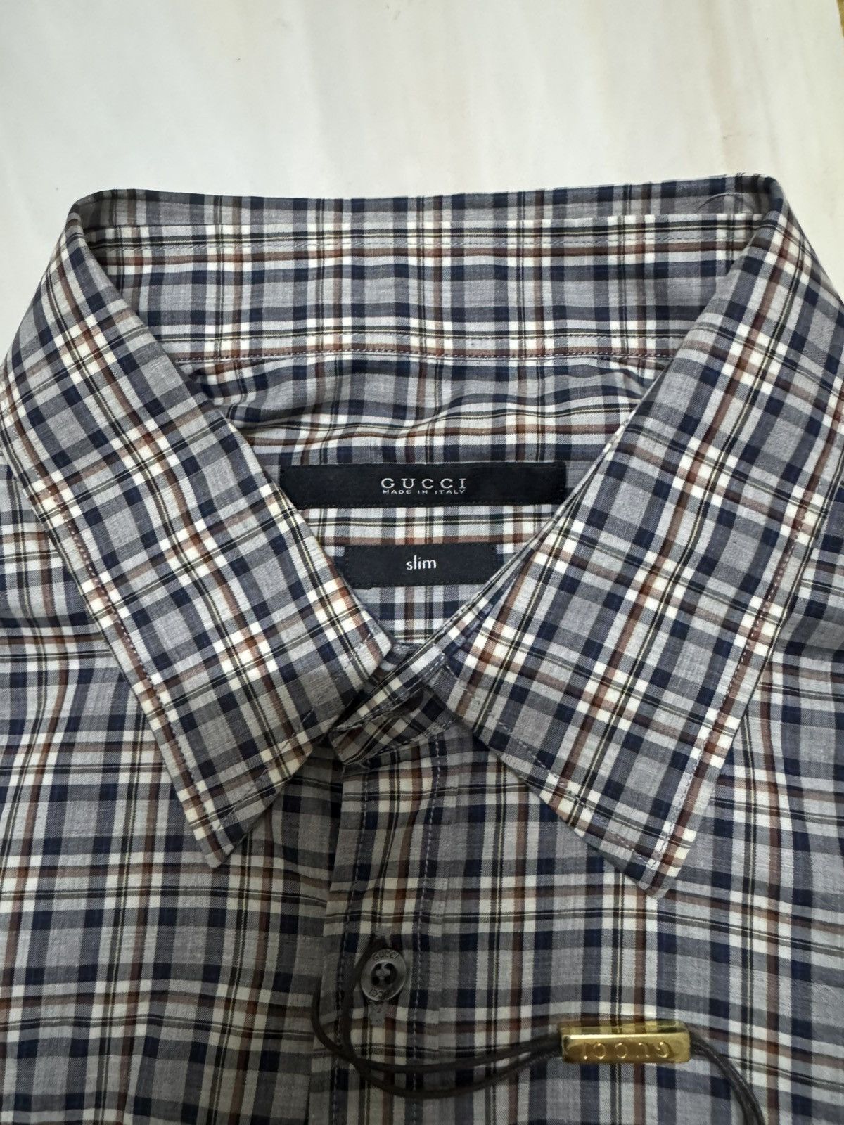 Gucci Gucci men's long-sleeve button-down shirt plaid or checked Size US M / EU 48-50 / 2 - 5 Thumbnail