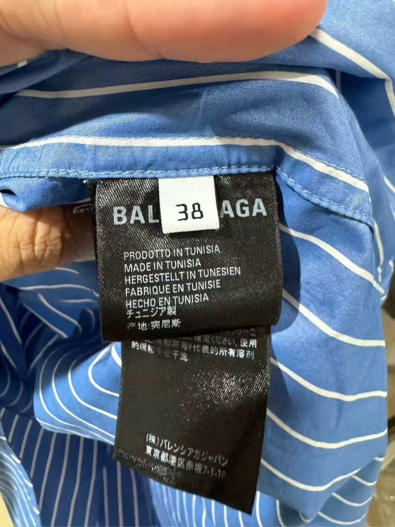 Balenciaga Balenciaga size 38 Blue striped lock logo long sleeve shir Size US XS / EU 42 / 0 - 4 Thumbnail