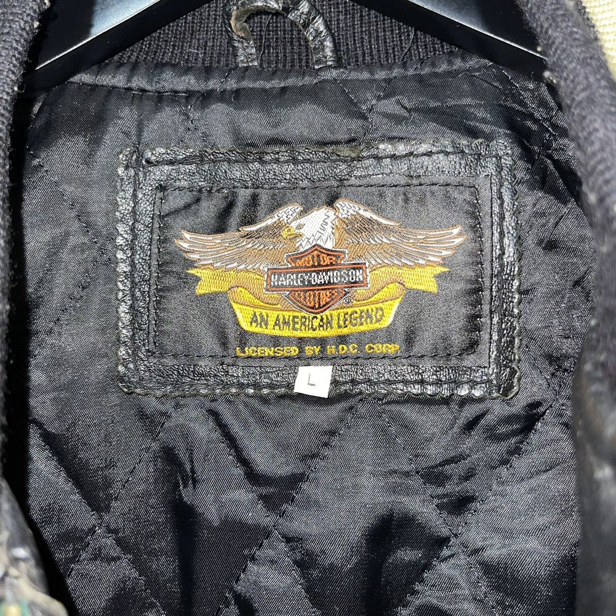 Harley Davidson VINTAGE HARLEYDAVIDSON HDC CORP LEATHER JACKET Size US L / EU 52-54 / 3 - 6 Thumbnail