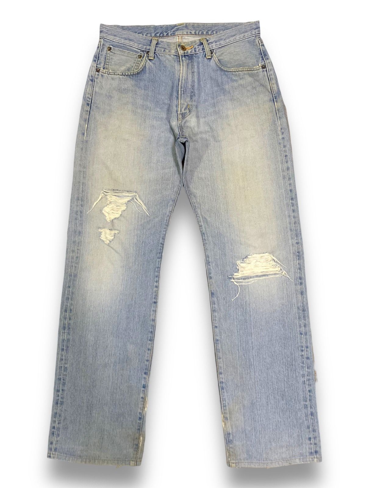 Edwin Vintage Edwin 505X Selvedge Mud Wash Baggy Distressed Jeans Size US 33 - 2 Thumbnail