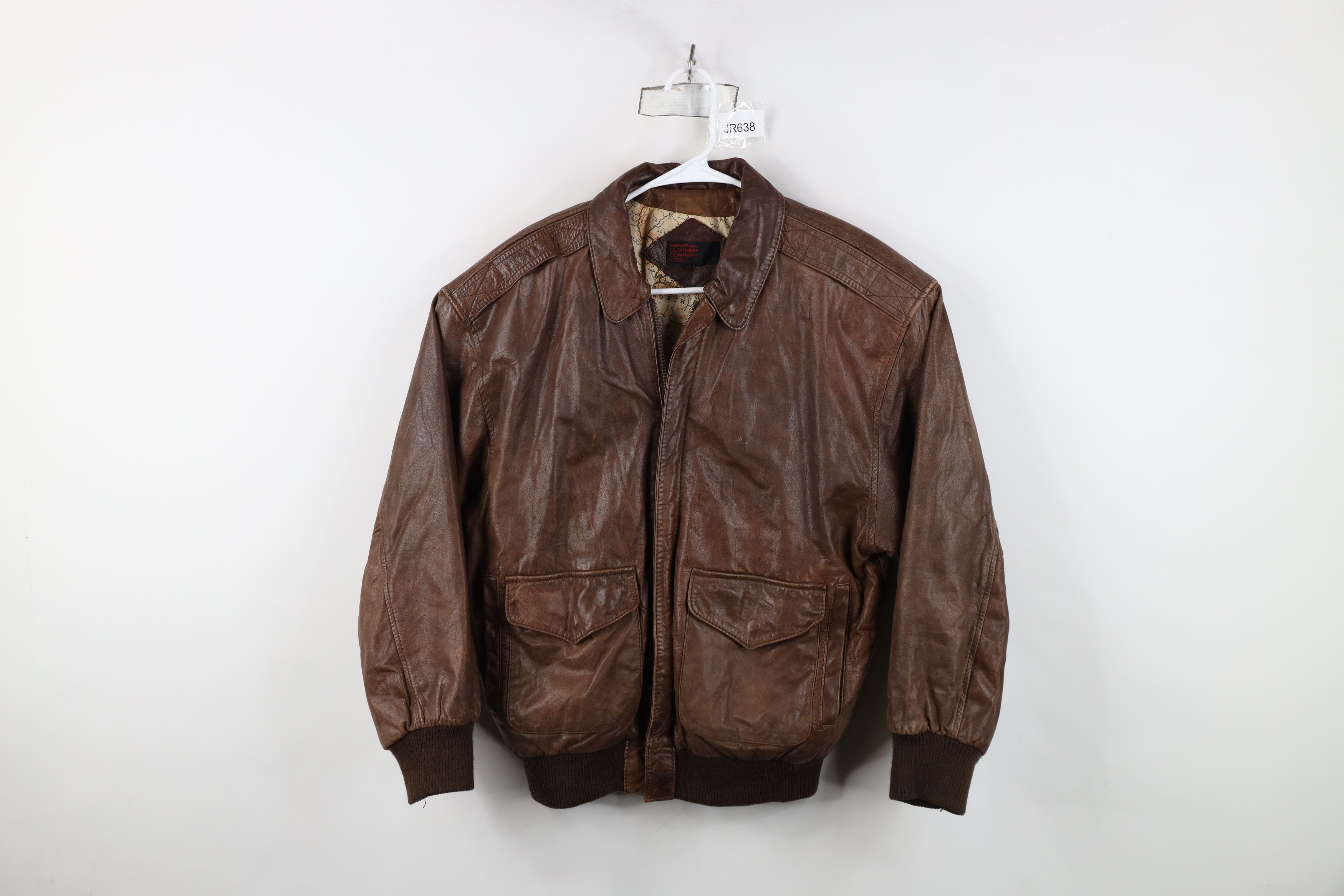 Vintage Vintage 90s Streetwear Leather Flight Bomber Jacket Size US M / EU 48-50 / 2 - 1 Thumbnail