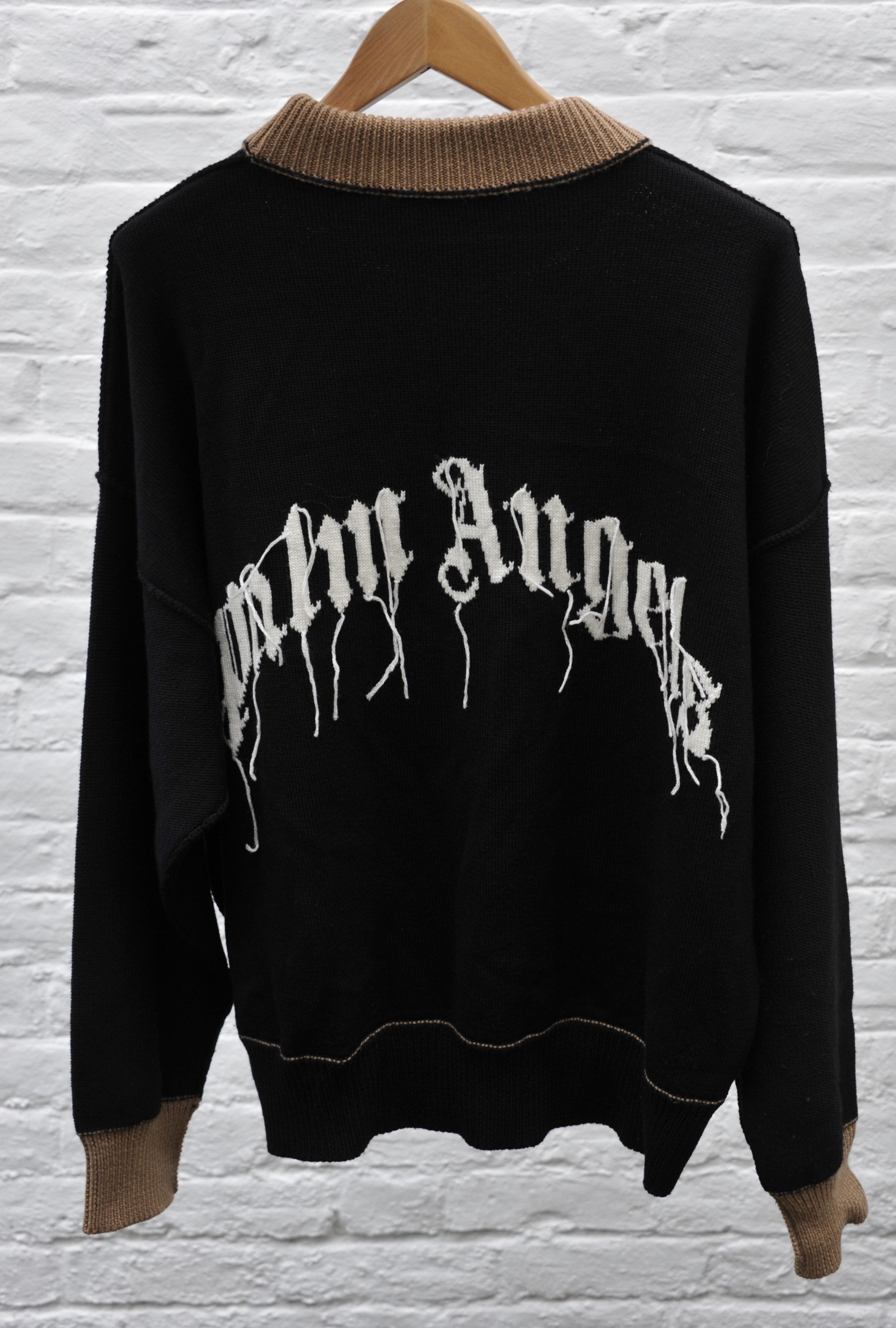 Palm Angels Palm Angels Teddy Bear Wool Knit Sweater Jumper Black Brown Size US M / EU 48-50 / 2 - 2 Thumbnail