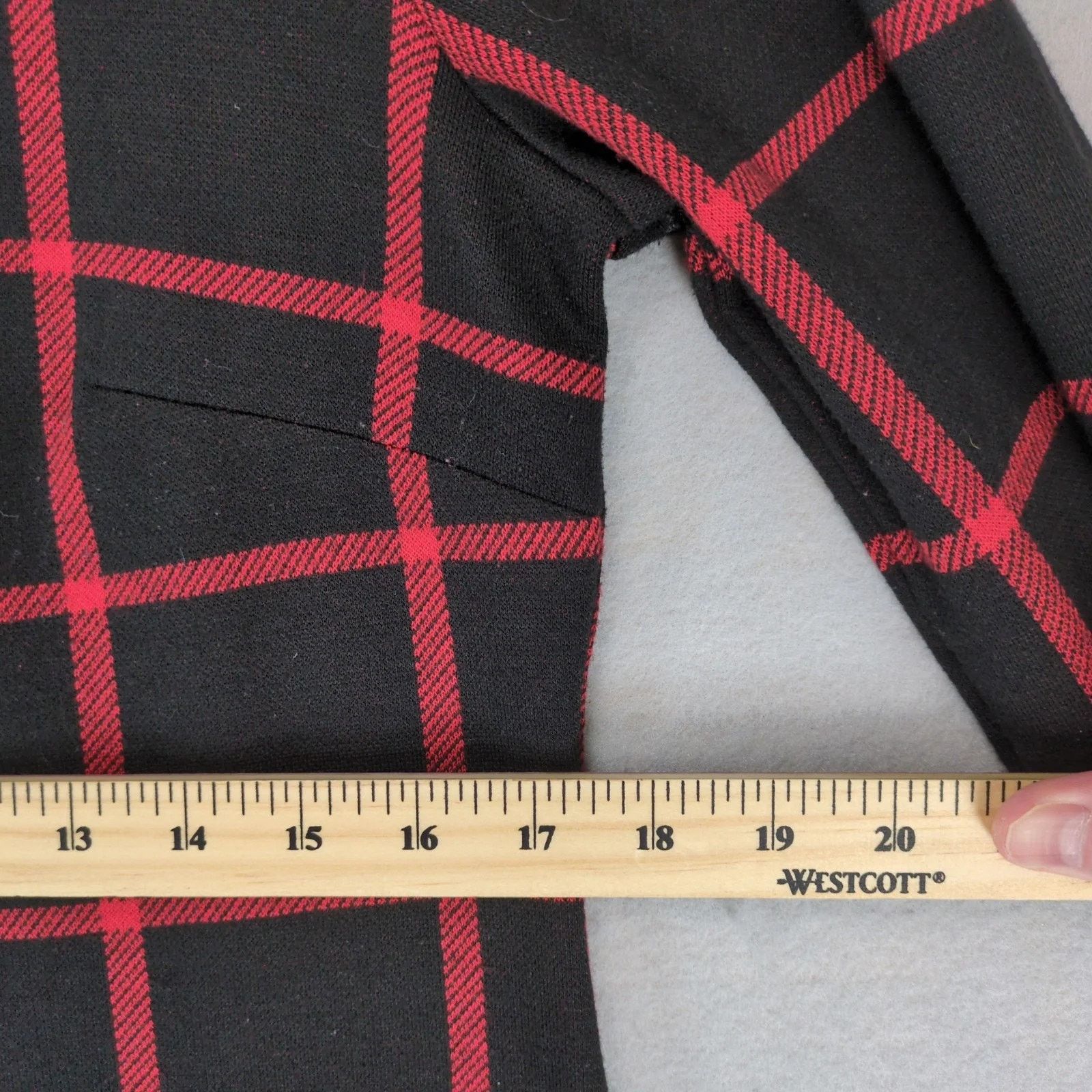 Other Appleseed's Red Black Plaid Knit Dress Sz 10 Ruffle Hem Size L / US 10 / IT 46 - 7 Thumbnail