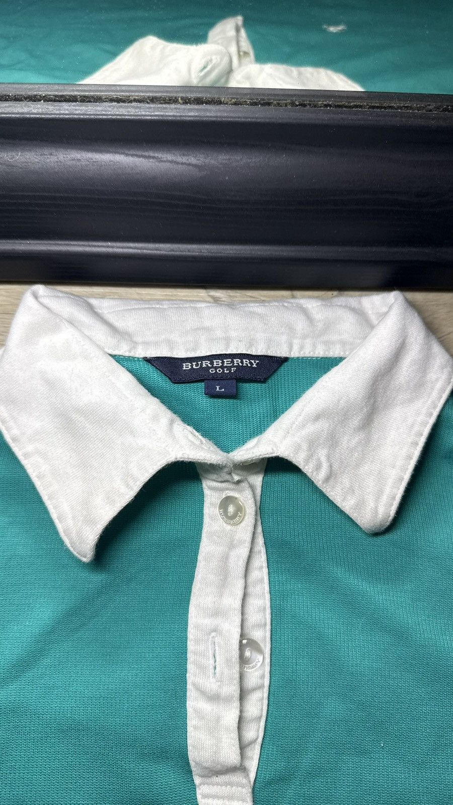 Other Vintage 1990s Women’s Turquoise Golf Polo Button Up Shirt Size L / US 10 / IT 46 - 3 Thumbnail