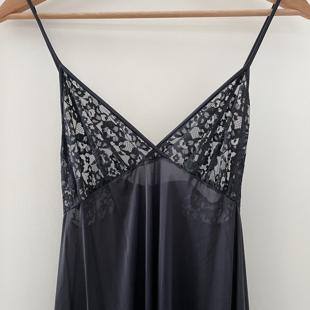 Vintage OLGA VINTAGE NIGHTGOWN Black Maxi Full Slip Dress Sexy Long Size S / US 4 / IT 40 - 1 Thumbnail