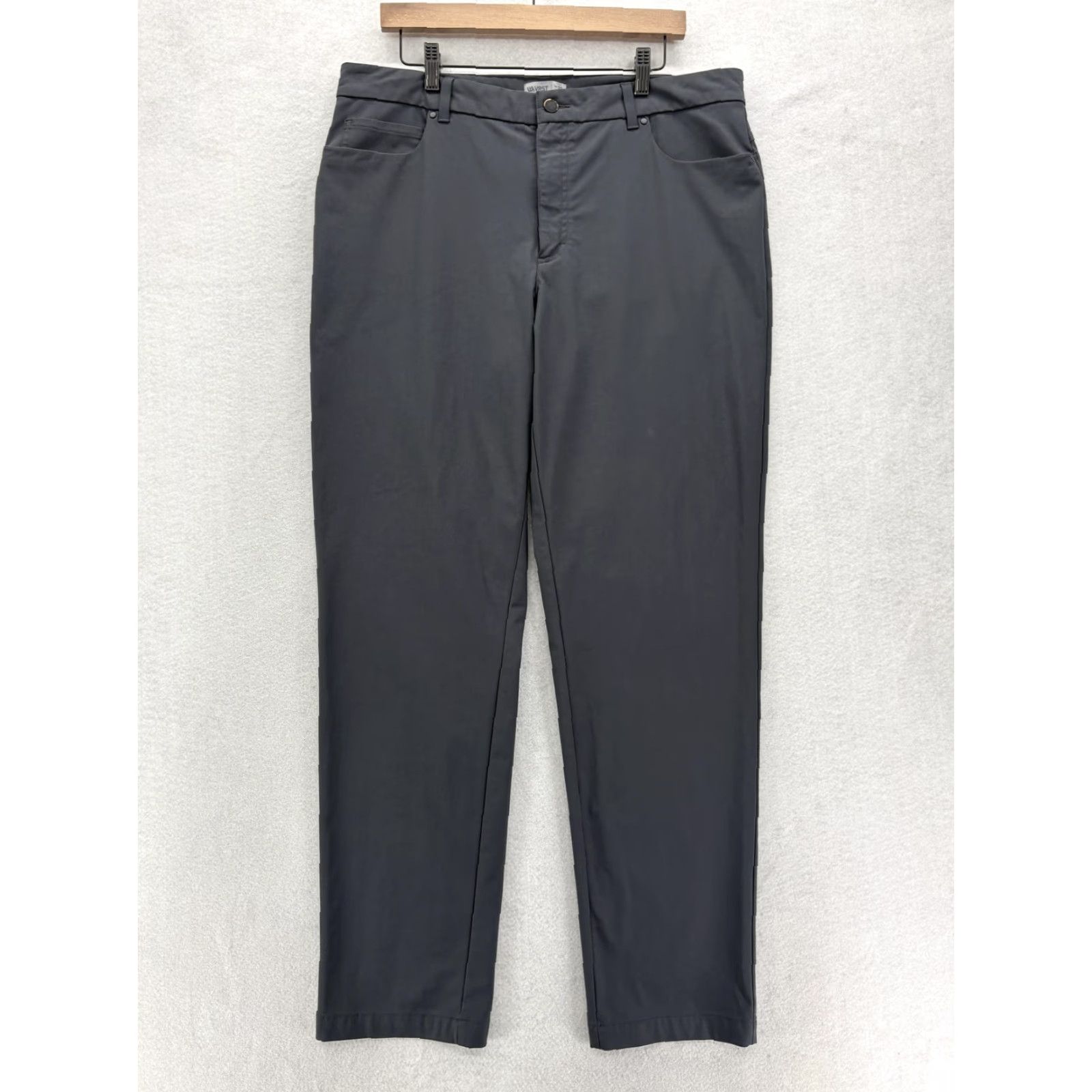Vintage VRST Athletic 5-Pocket Pants Mens 38x32 Gray Stretch Khakis Straight Fit Casual Activewear Size US 38 / EU 54 - 2 Thumbnail