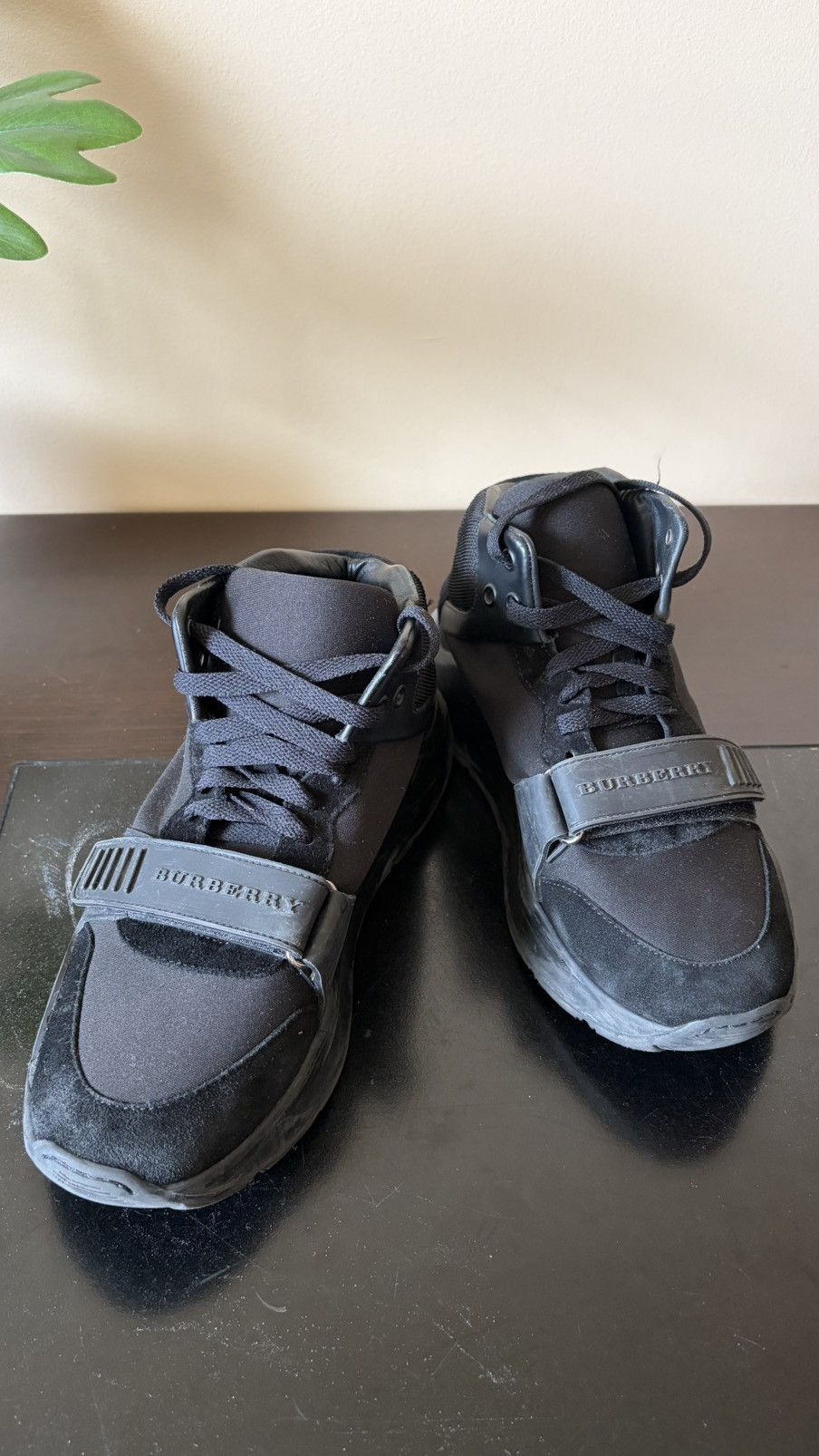 Burberry Burberry High-Top Strap Sneakers – Black – Size 41 (US 8) Size US 7.5 / EU 40-41 - 2 Thumbnail