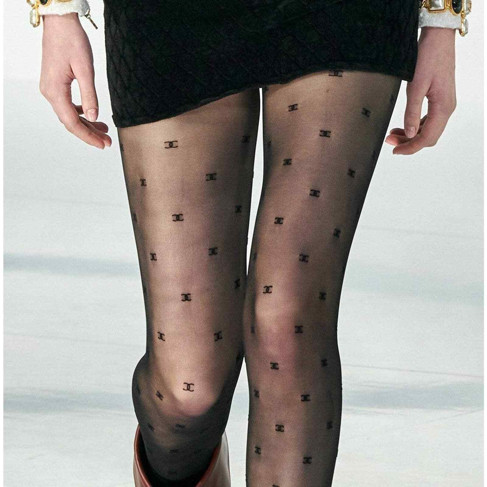 Chanel Chanel REV Runway Hoisery Stockings Pull On Tights Small S Size ONE SIZE - 1 Thumbnail