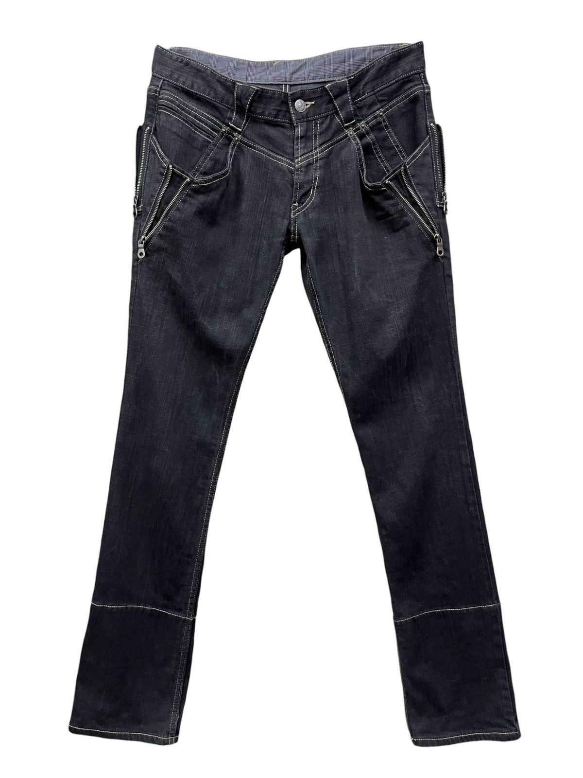 PPFM Vintage PPFM Multi Zipper Super Slim Low Rise Grunge Denim Size US 30 / EU 46 - 3 Thumbnail