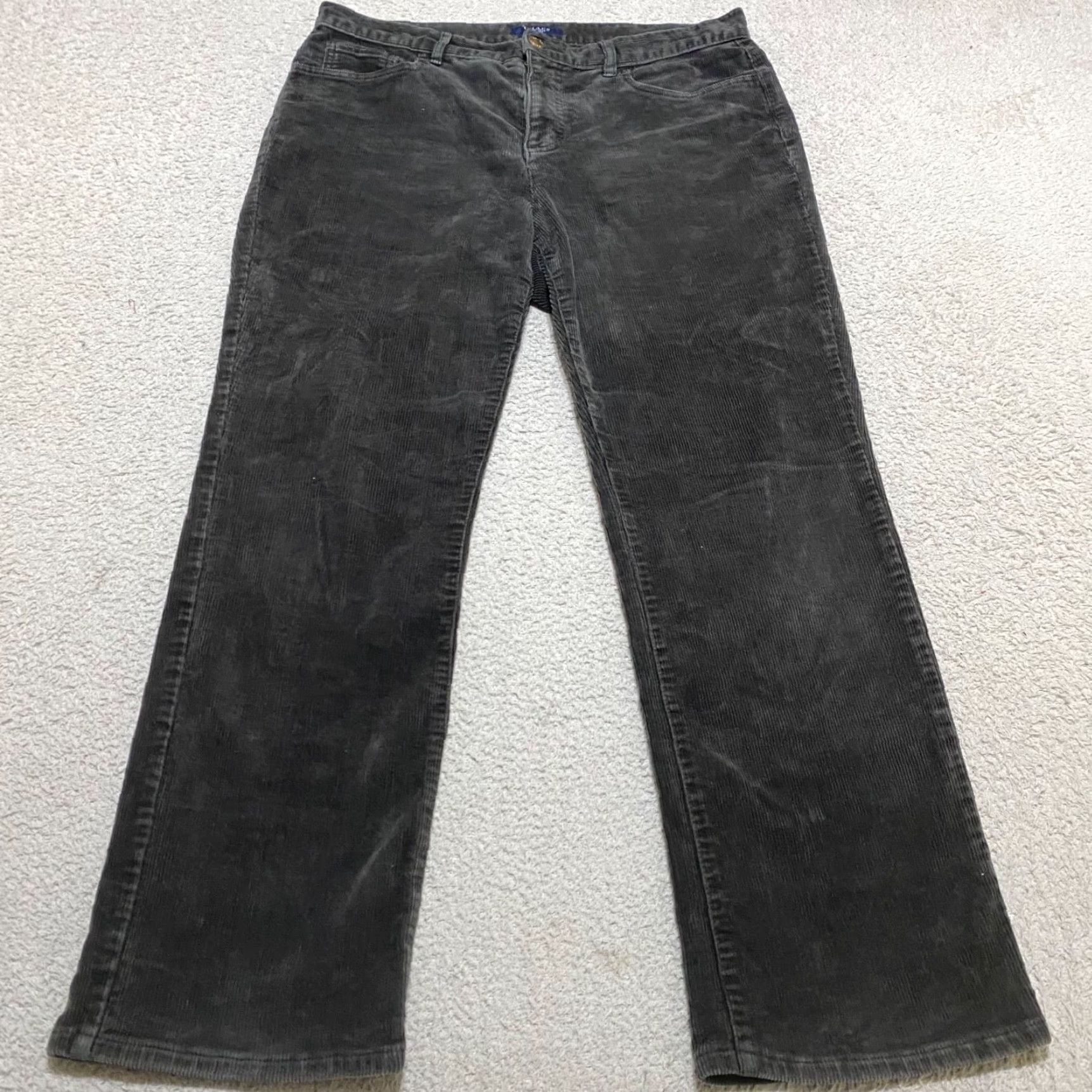 Chaps Chaps Jeans 12P Petite Gray Corduroy Straight Mid Rise 5-Pocket Design Womens Bagged? Size 34" / US 12 / IT 48 - 2 Thumbnail