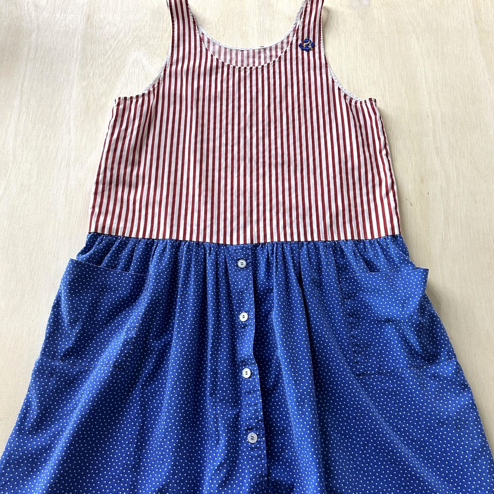 Vintage VINTAGE Dress Womens Large Red White Blue Stars Patriotic Sleeveless Sundress Size L / US 10 / IT 46 - 2 Thumbnail