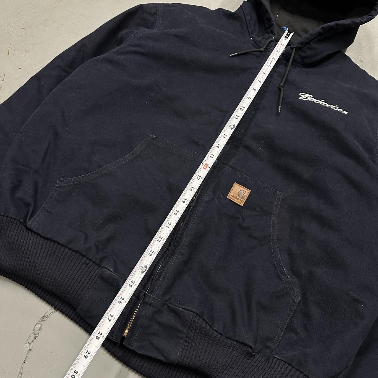Budweiser × Carhartt Vintage Carhartt Quilt Lined Zip Up Hoodie Navy Blue XL Size US XL / EU 56 / 4 - 3 Thumbnail