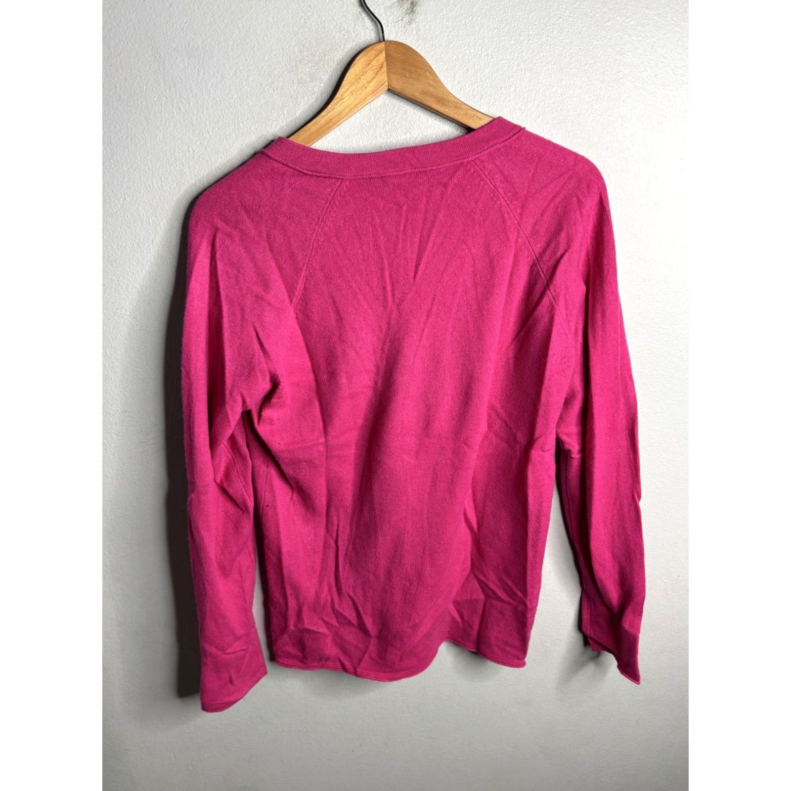 Vintage Magaschoni Cashmere Sweater Womens Small Pink V Neck Pullover Knit Long Sleeve Size S / US 4 / IT 40 - 4 Thumbnail