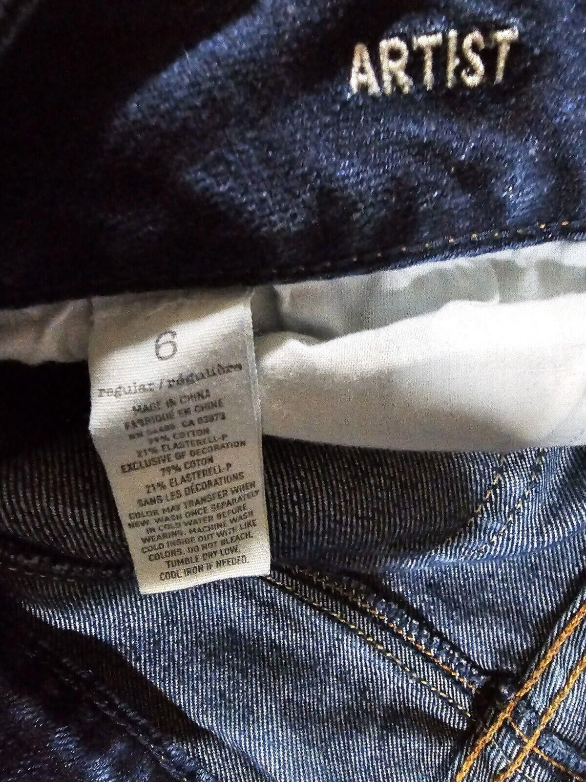 Designer American Eagle Artist Stretch Straight Blue Jeans Size 6R Size 28" / US 6 / IT 42 - 9 Thumbnail