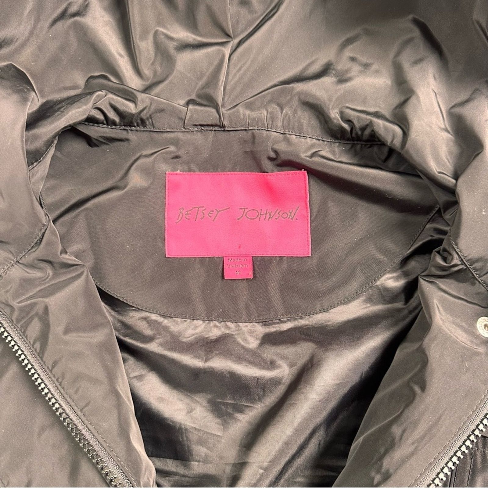 Betsey Johnson Betsey Johnson Anorak Rain Jacket – Black – Size M – EUC Size M / US 6-8 / IT 42-44 - 9 Thumbnail