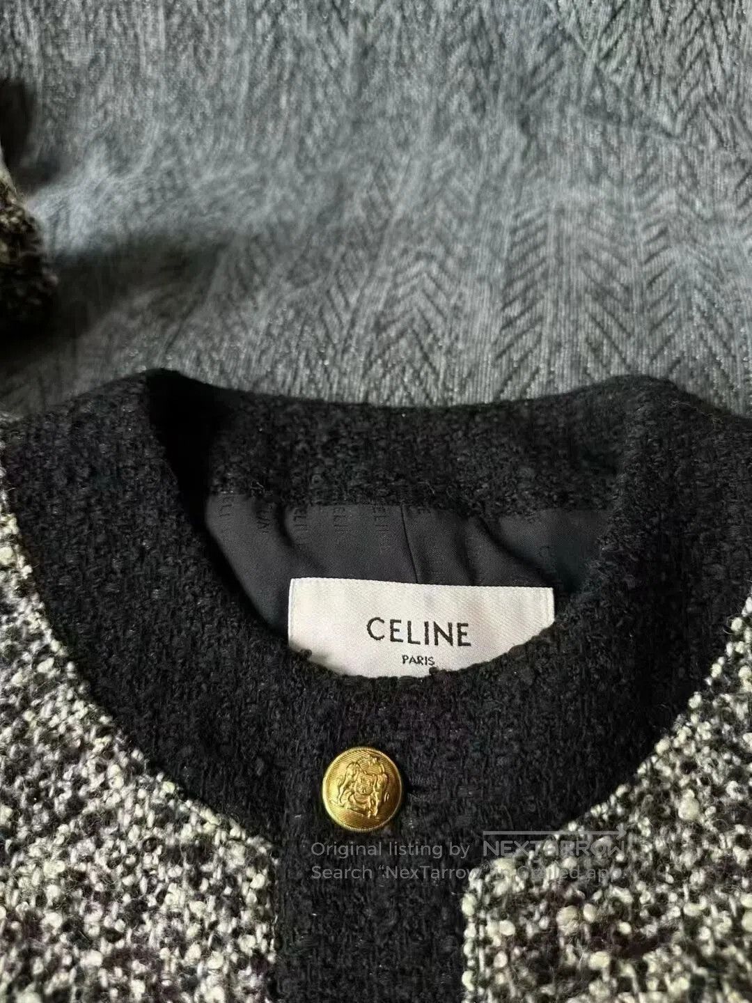 Celine CELINE Black and White Tweed Jacket| Size XXS / US 00 / IT 34 - 3 Thumbnail
