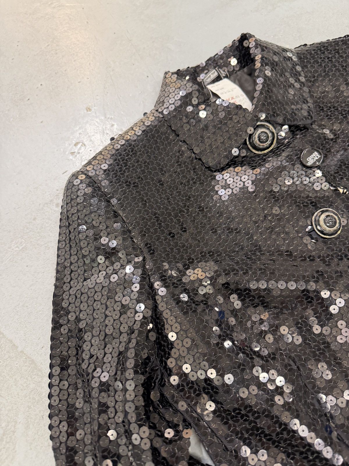 Versace F/W 1995 Gianni Versace Couture Black Sequin Medusa Jacket Size S / US 4 / IT 40 - 3 Thumbnail