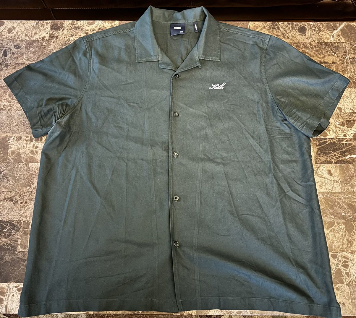 image of Kith Thompson Camp Collar Shirt ‘Reign/green’, Men's (Size 2XL)