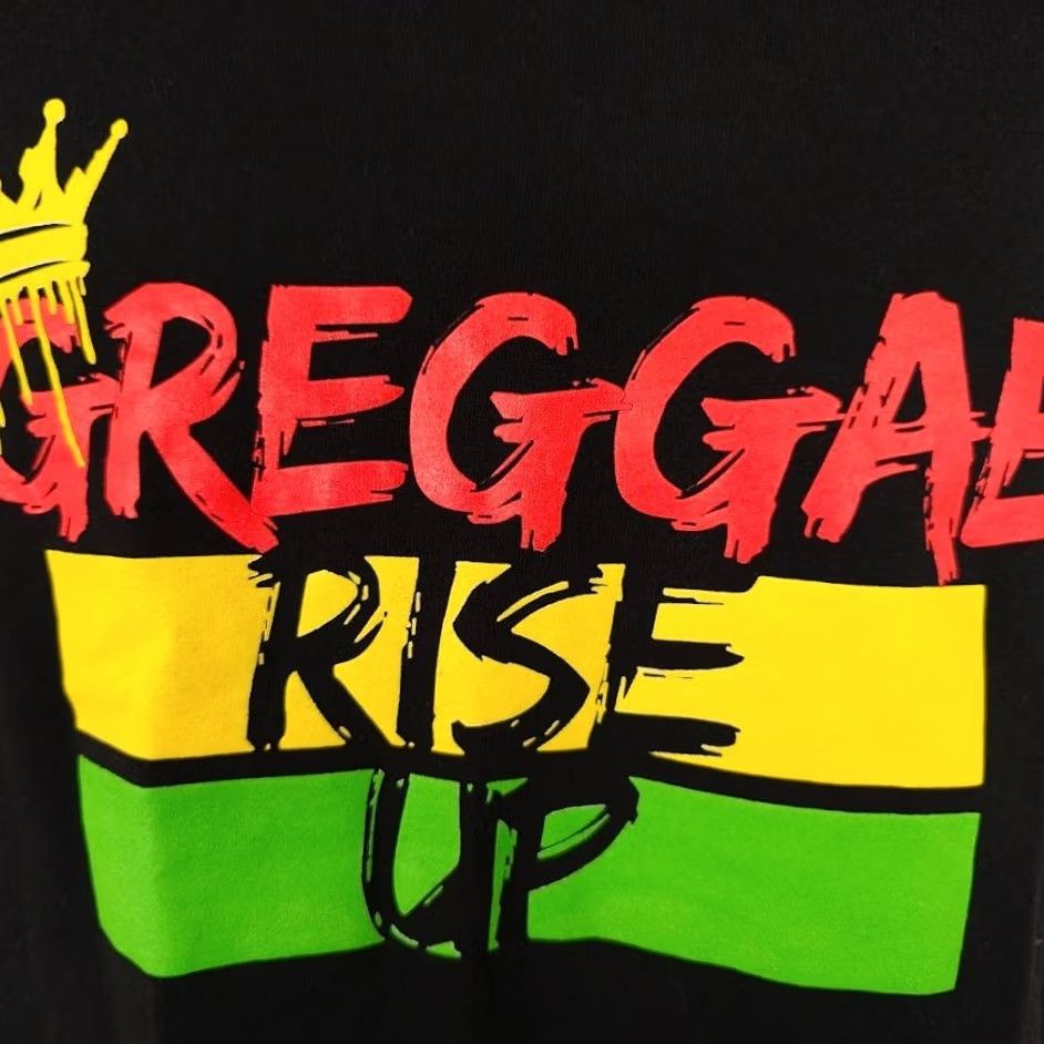 Hanes VINTAGE? No. Greggae Rise Up T Shirt Mens Size Large Black Reggae Bob Marley Quote Size US L / EU 52-54 / 3 - 3 Thumbnail