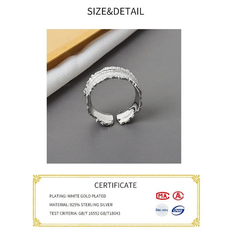 Jewelry Real 925 Sterling Silver Engagement Rings Size ONE SIZE - 2 Thumbnail