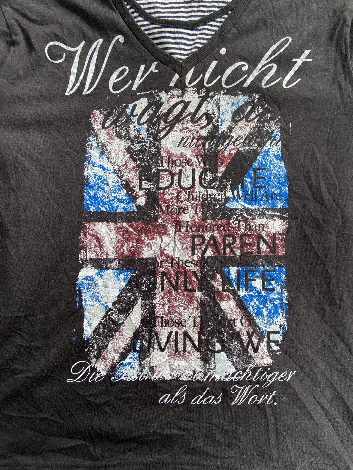 Japanese Brand DOUBLE LAYER VERRICHT WAGT DUTCH LANGUAGE LONG SLEEVE Size US S / EU 44-46 / 1 - 5 Thumbnail