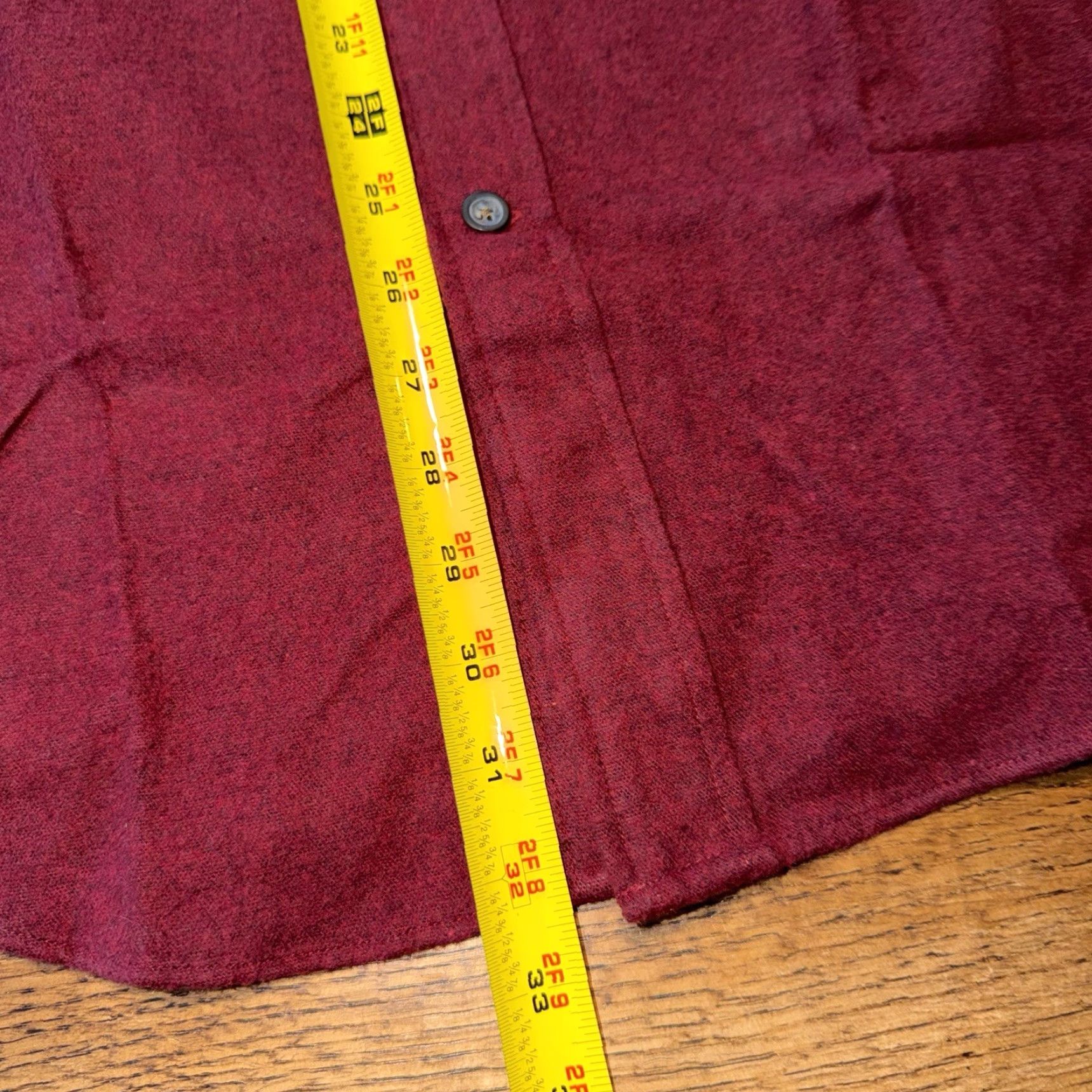 Vintage St. John's Bay Chamois Cloth Shirt Mens Medium Button-Up Dark Red Heather NWT Size US M / EU 48-50 / 2 - 6 Thumbnail