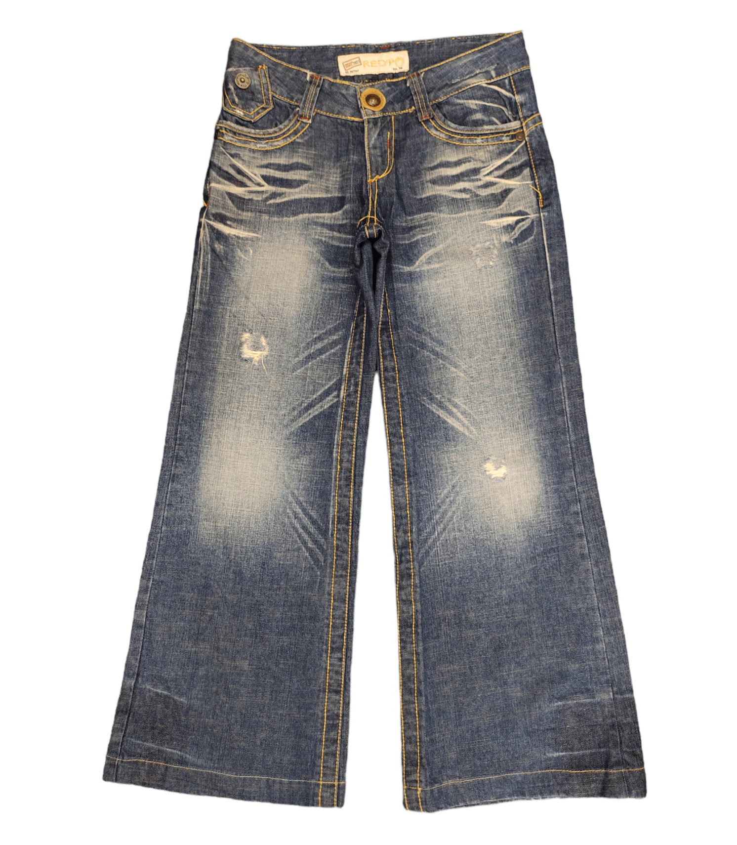 If Six Was Nine Flare Baggy Jean Red Pepper Distres Faded Low Rise Boot Cut Size US 29 - 1 Thumbnail