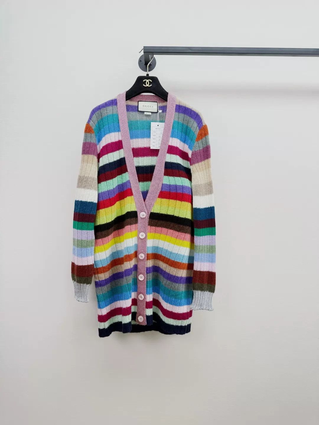 Gucci Gucci Rainbow Stripe Knit Cardigan S (New) Size S / US 4 / IT 40 - 1 Thumbnail