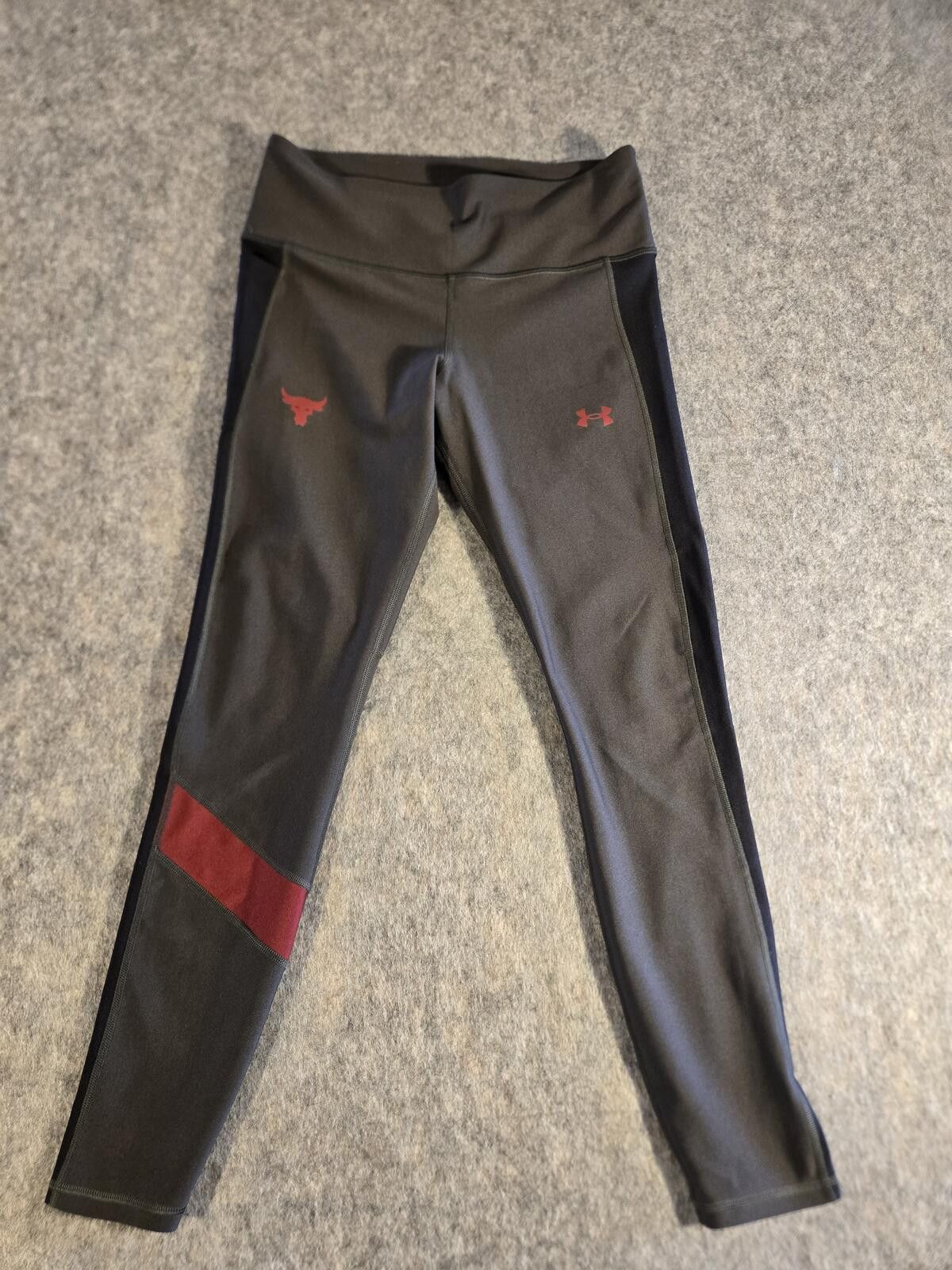 Under Armour UA Project Rock Compression Mesh Leggings Grey Brahma Bull L Size 36" / US 14 / IT 50 - 1 Thumbnail