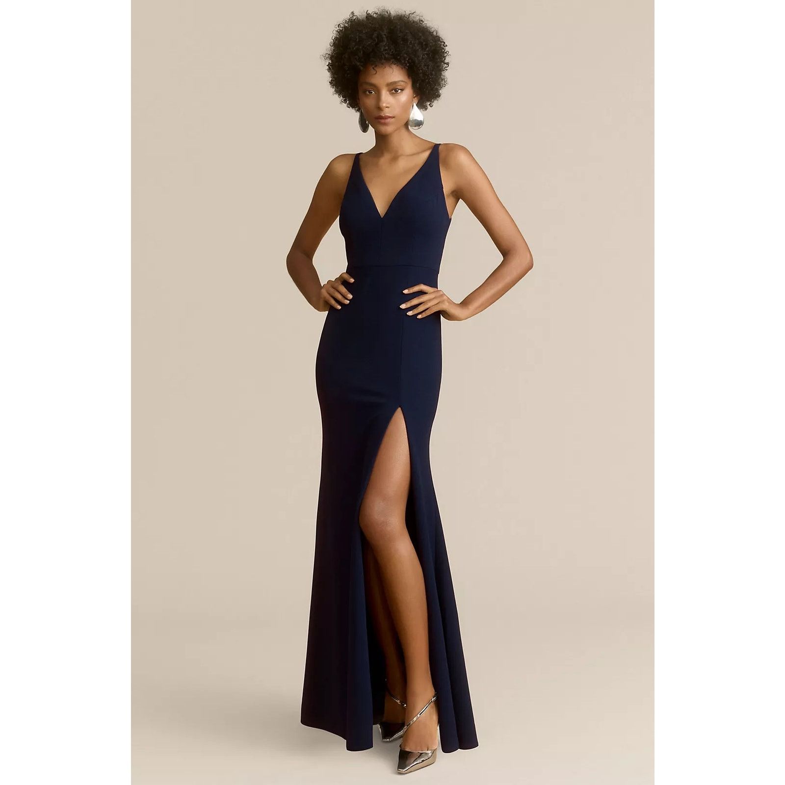 Anthropologie NWT BHLDN Stella Sleeveless V-Neck Stretch Crepe Maxi Dress Size M / US 6-8 / IT 42-44 - 1 Thumbnail