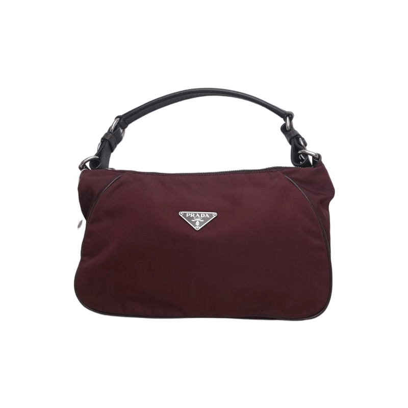 Prada Prada Burgundy Nylon Shoulder Bag Size ONE SIZE - 1 Thumbnail