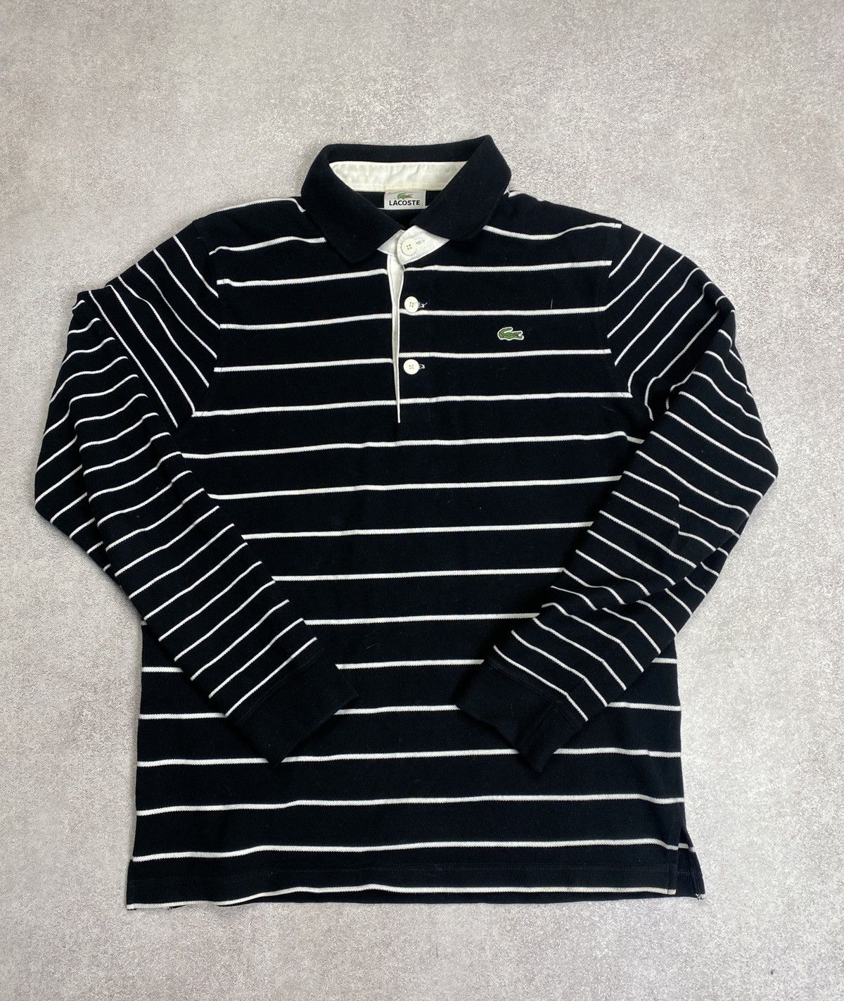 Lacoste Lacoste Black&White Stripped Longsleeve Polo Y2K Size US M / EU 48-50 / 2 - 1 Thumbnail