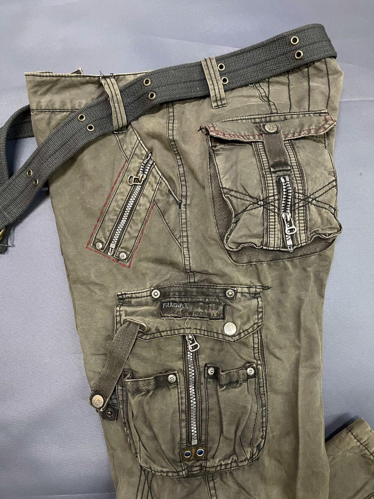 FUSAI MULTIPOCKET GREEN ARMY CARGO PANT