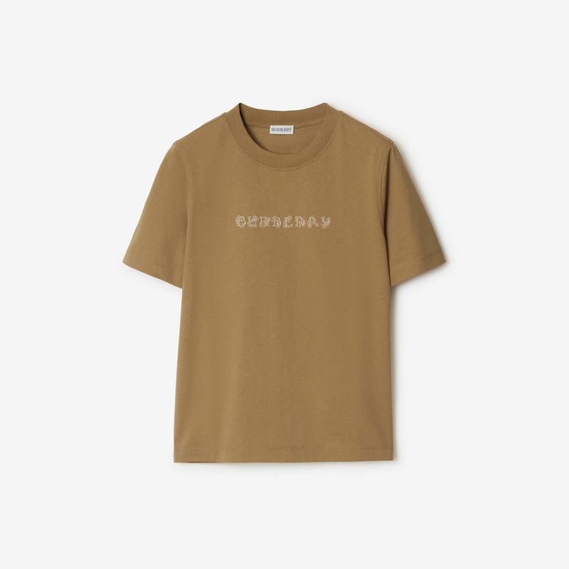 Burberry o1w1db10426 Paisley Logo Cotton T-Shirt in Brown Size XS / US 0-2 / IT 36-38 - 1 Thumbnail