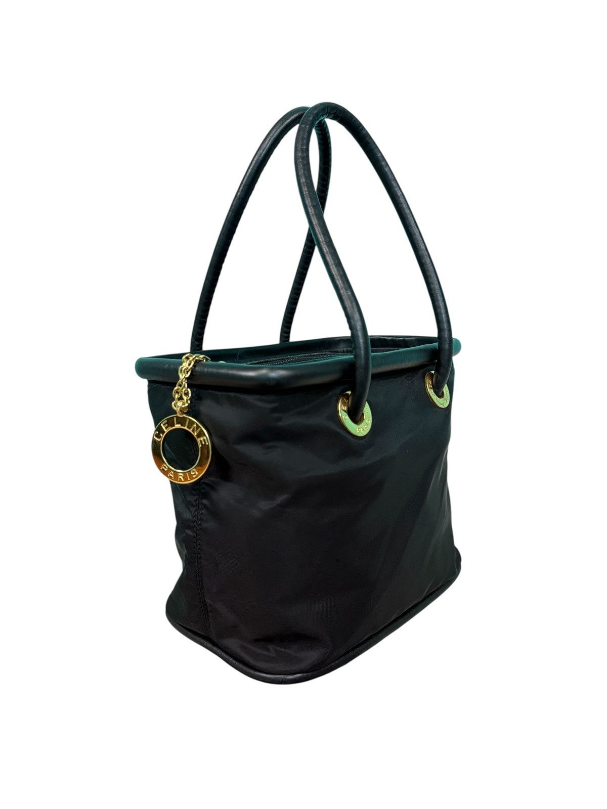 Celine RARE VINTAGE CELINE NYLON LEATHER HANDBAG Size ONE SIZE - 6 Thumbnail
