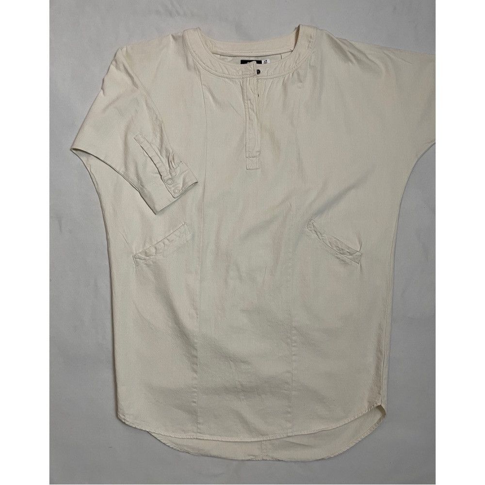Bdg BDG Everly Dolman 3/4 Sleeve Cotton Denim White Mini Dress Size L / US 10 / IT 46 - 6 Thumbnail