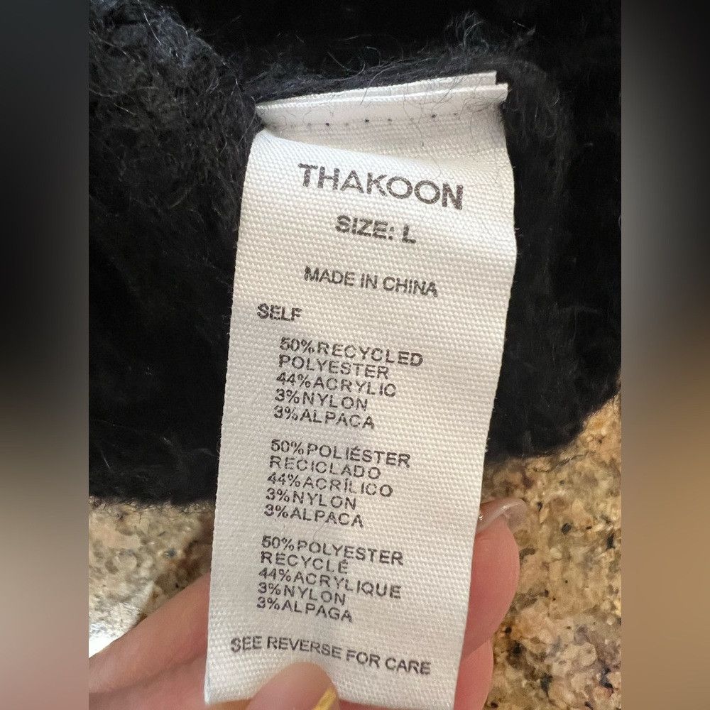 THAKOON Thakoon Cropped Ribbed Cowl Neck Sweater Black Ribbed SOFT Size L / US 10 / IT 46 - 4 Thumbnail