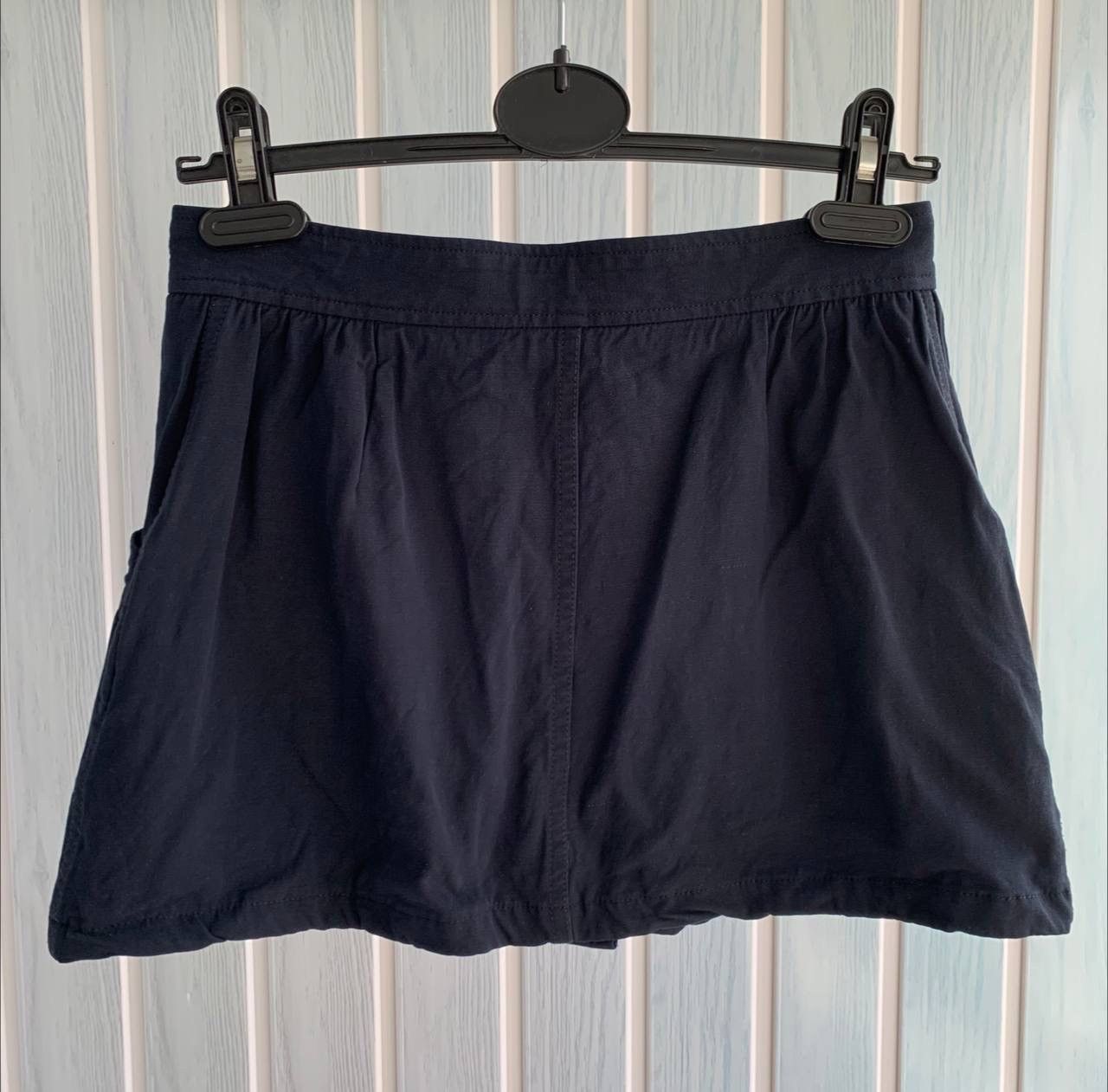 A.P.C. × Designer × Japanese Brand A.P.C. Rue Madame Paris Blue Viscose & Rami A-Line Skirt Size 26" / US 2 / IT 38 - 3 Thumbnail