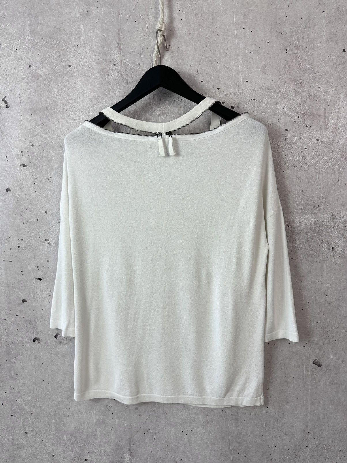 Annette Gortz Annette Gortz Made in Germany Viscose White Zipper Sweater Size S / US 4 / IT 40 - 9 Thumbnail