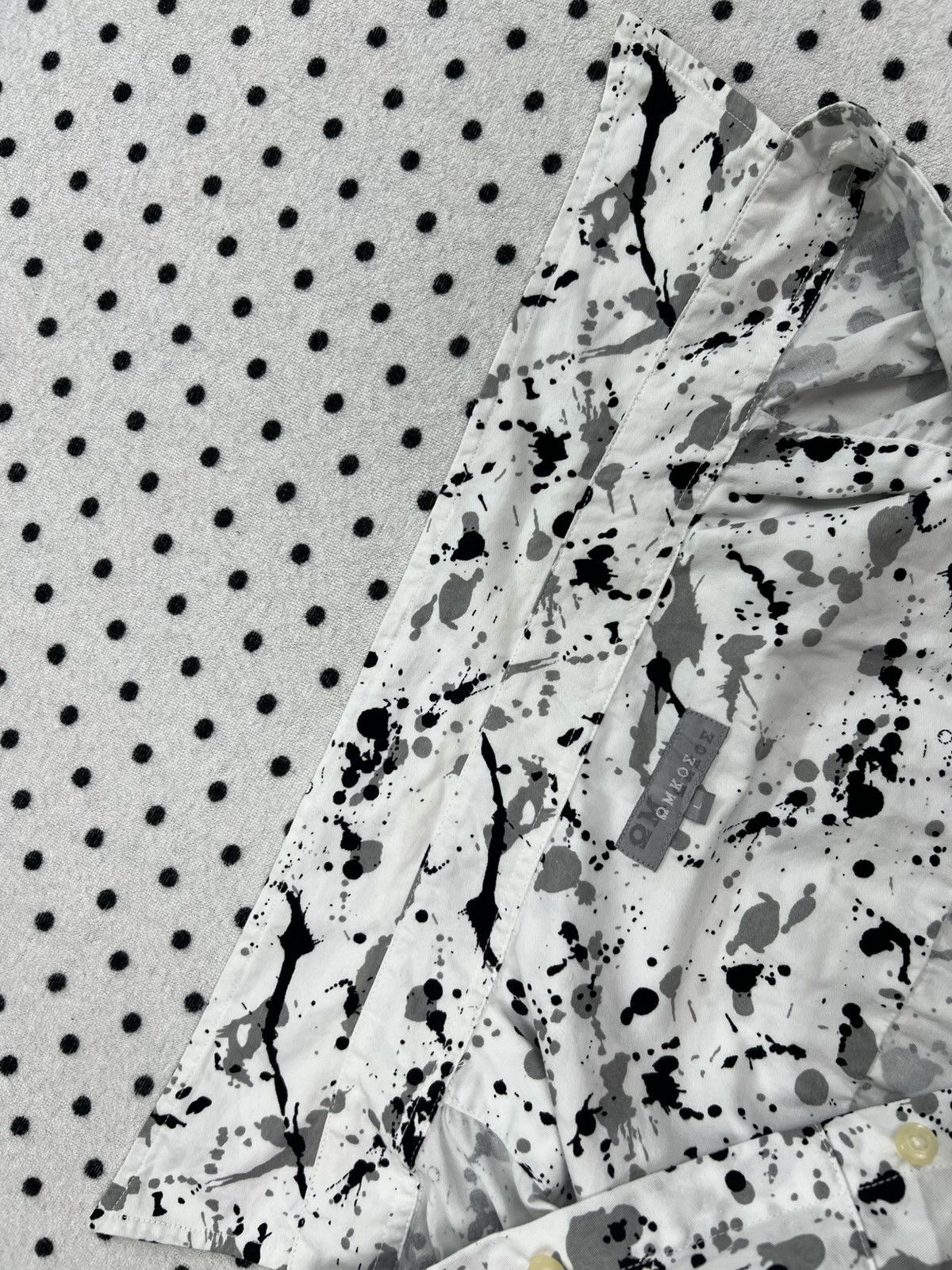 Japanese Brand Omkoe Paint Splatter Pattern Shirt Size US L / EU 52-54 / 3 - 11 Thumbnail