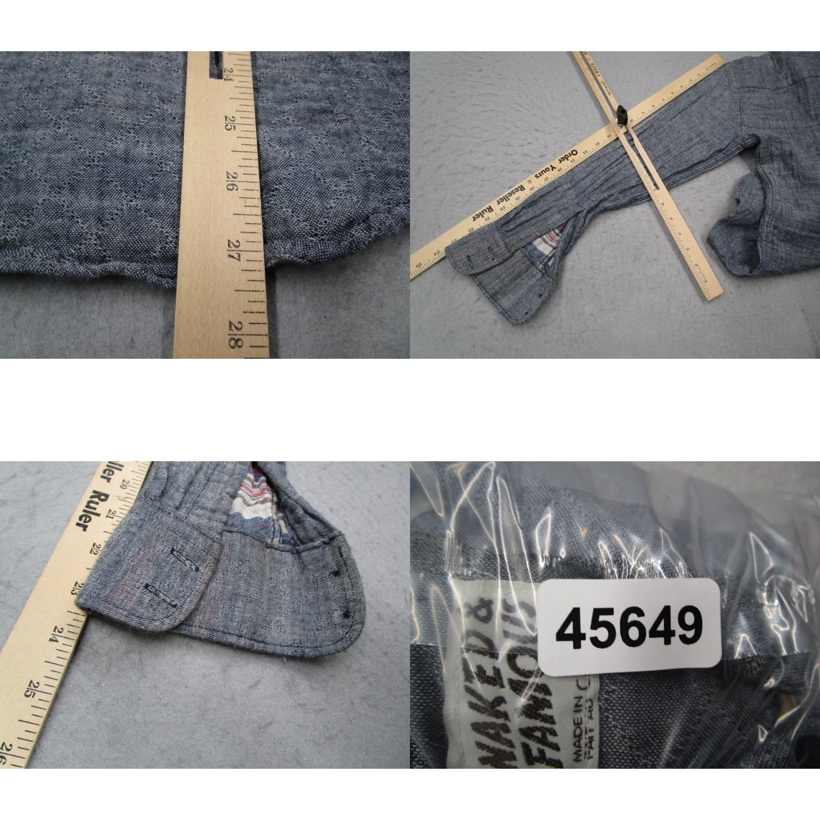 Vintage Naked & Famous Denim Shirt Mens Small Gray Button Up Long Sleeve Japanese Fabric Size US S / EU 44-46 / 1 - 8 Thumbnail