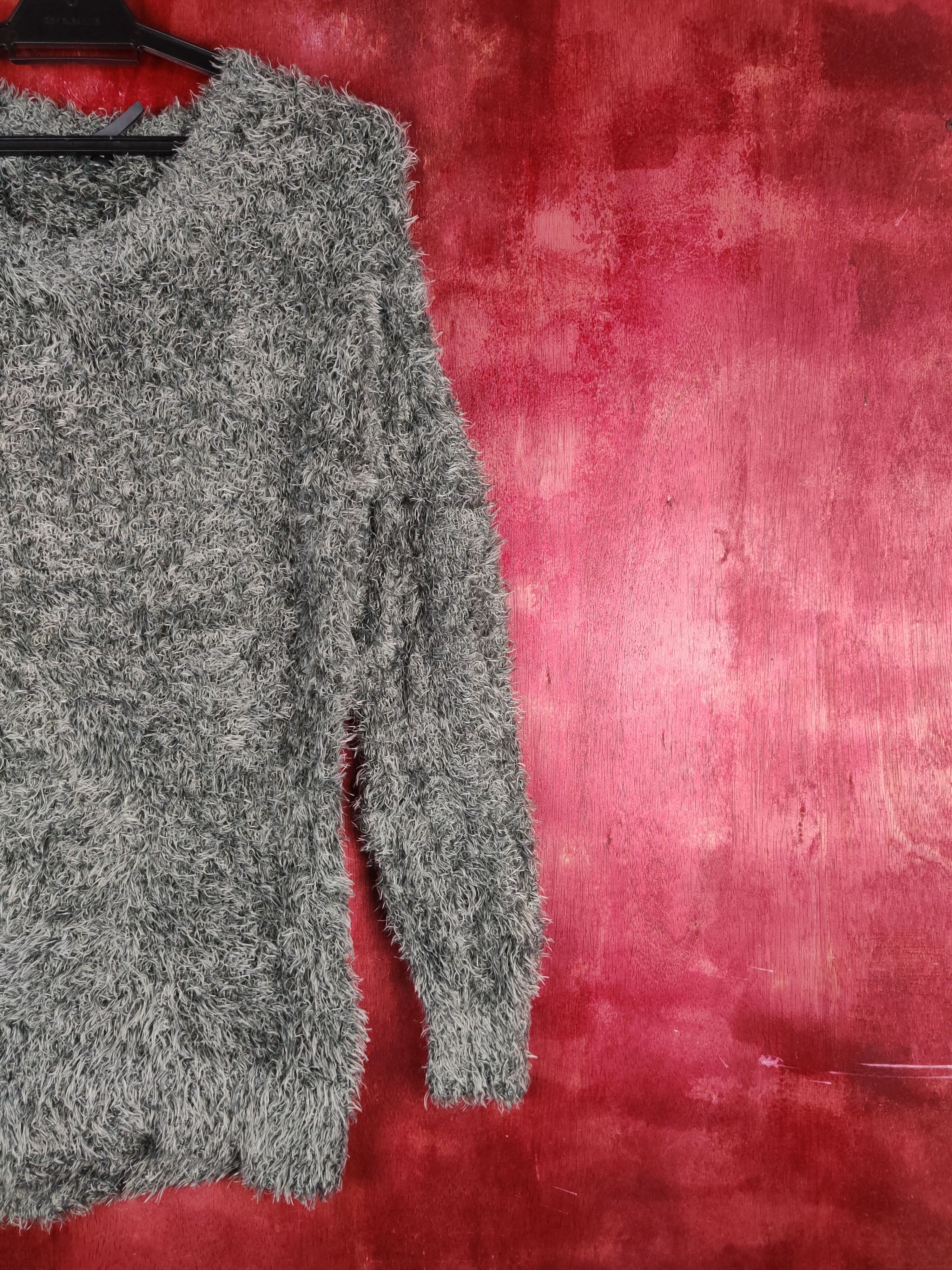 Japanese Brand × Vintage Dirz Dark Green Shag Shaggy Fur Mohair Knitwear #S1958 Size M / US 6-8 / IT 42-44 - 5 Thumbnail