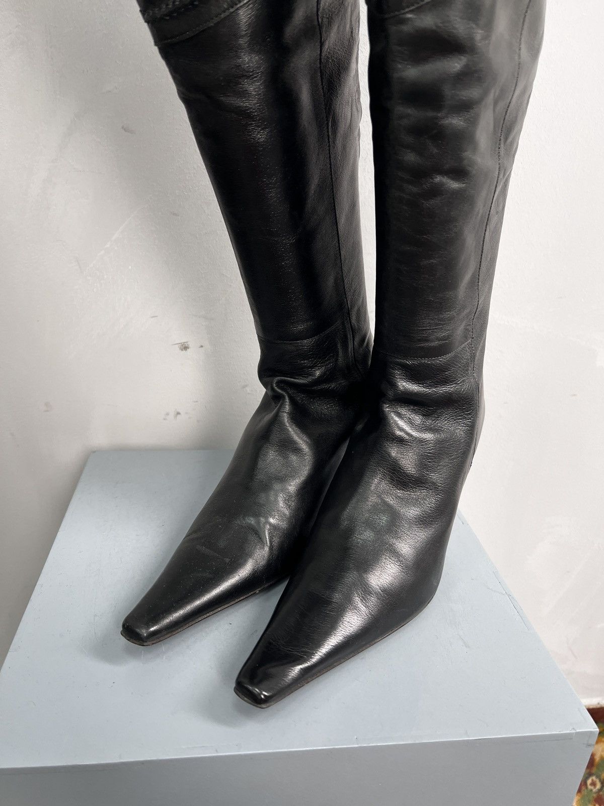 Hysteric Glamour Y2K HIGH LETHER BALENCIAGA STYLE BOOTS HEEL WOMAN Size US 9 / IT 39 - 2 Thumbnail