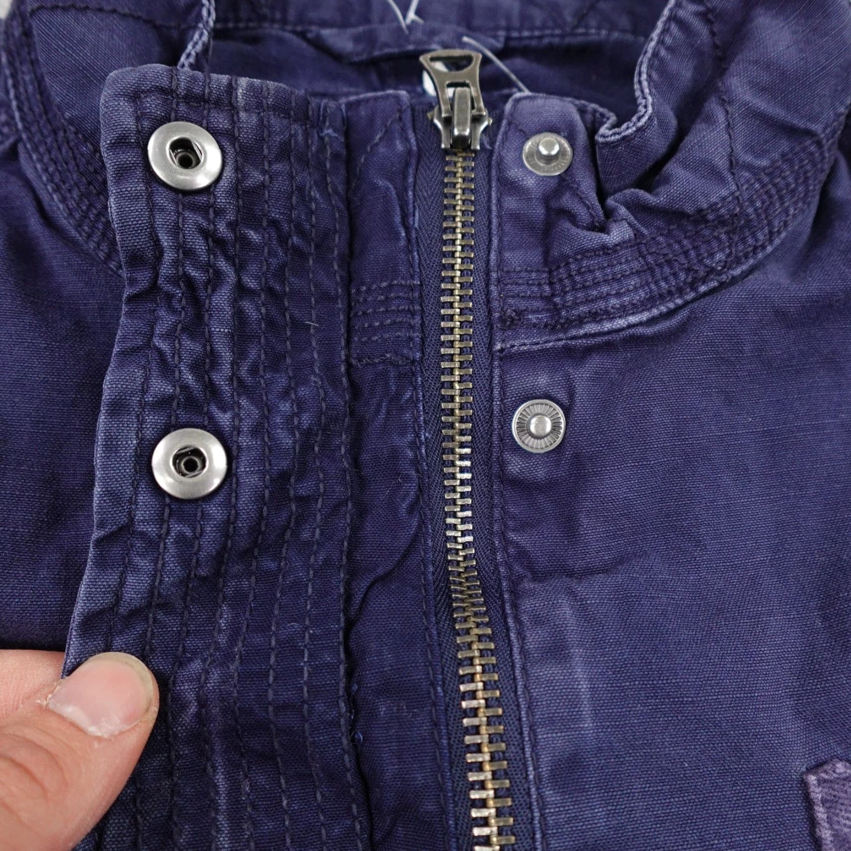 Gap GAP Jacket Women Large Long Navy Blue Utility Field Coat Parka Fishtail Zip Snap Size L / US 10 / IT 46 - 4 Thumbnail