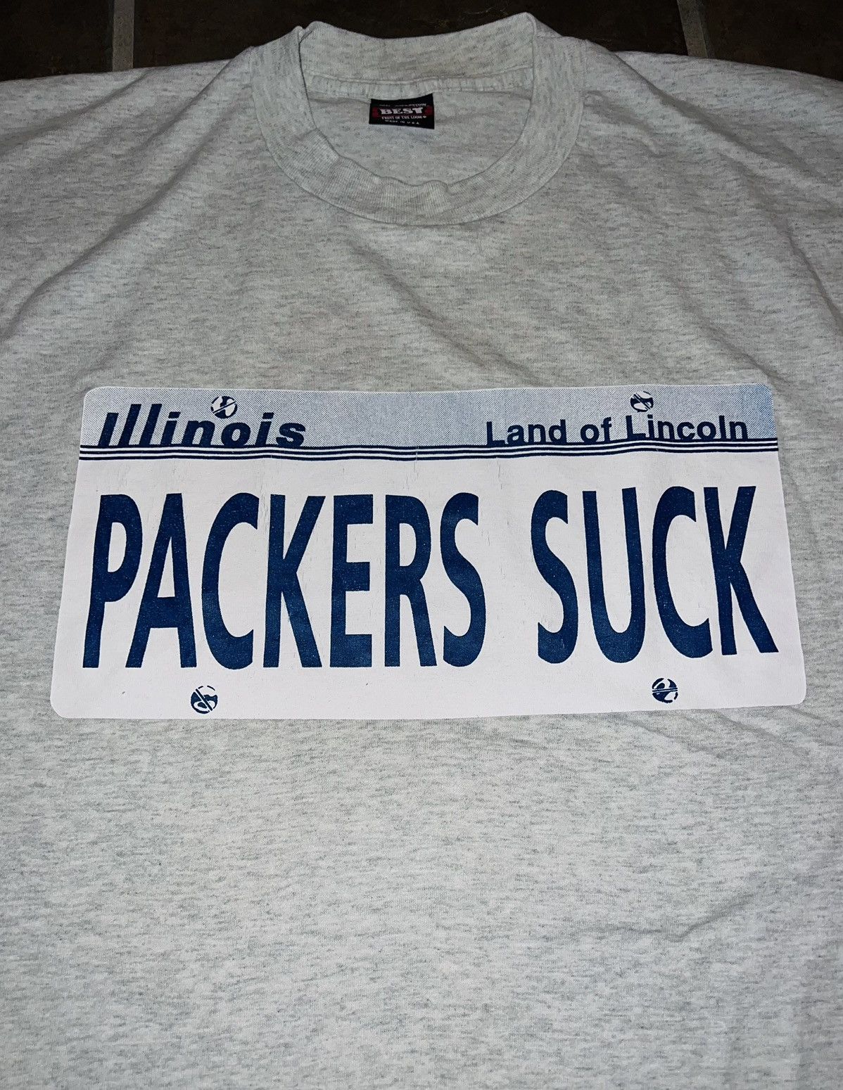 Vintage VINTAGE PACKERS SUCK LICENSE PLATE TEE Size US XL / EU 56 / 4 - 5 Thumbnail