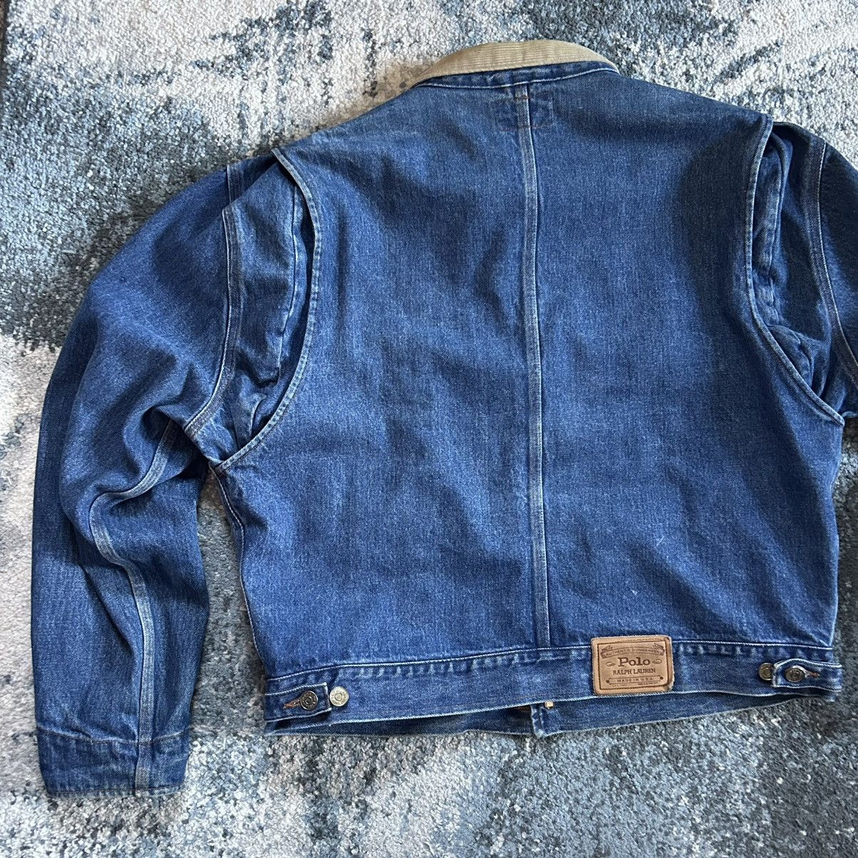 Polo Ralph Lauren 90s HEAVYWEiGHT CROPPED DARTED iNDiGO DENiM TRUCKER JACKET Size US M / EU 48-50 / 2 - 12 Thumbnail