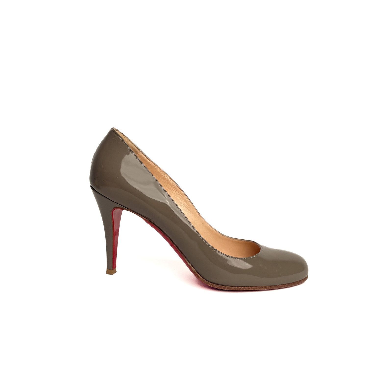 Christian Louboutin Patent Grey Pumps Size US 7 / IT 37 - 1 Thumbnail