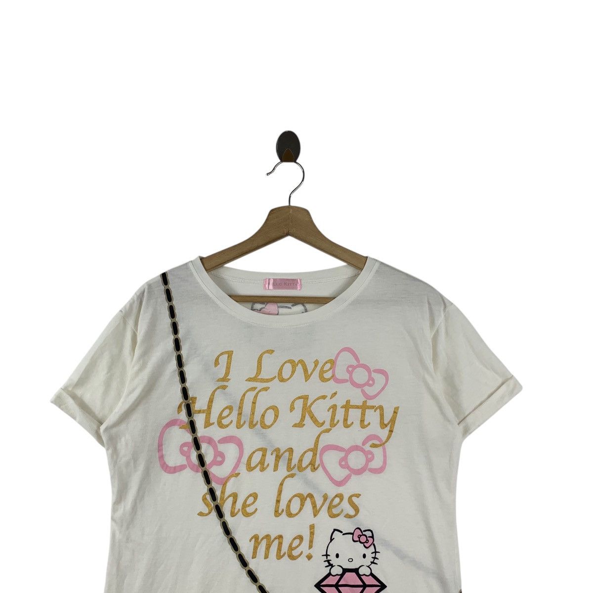 Vintage HELLO KITTY JAPAN 2016 Collection I Love Spell Out Tee Shirt Size S / US 4 / IT 40 - 2 Thumbnail