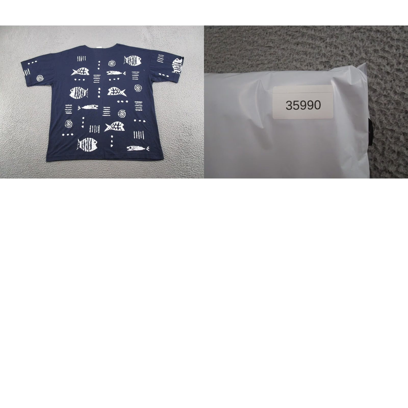 Vintage Cotton Fields T-Shirt Graphic Print Crew Neck Short Sleeve USA Theme Blue Size L Mens Regular Fit Size US L / EU 52-54 / 3 - 8 Thumbnail