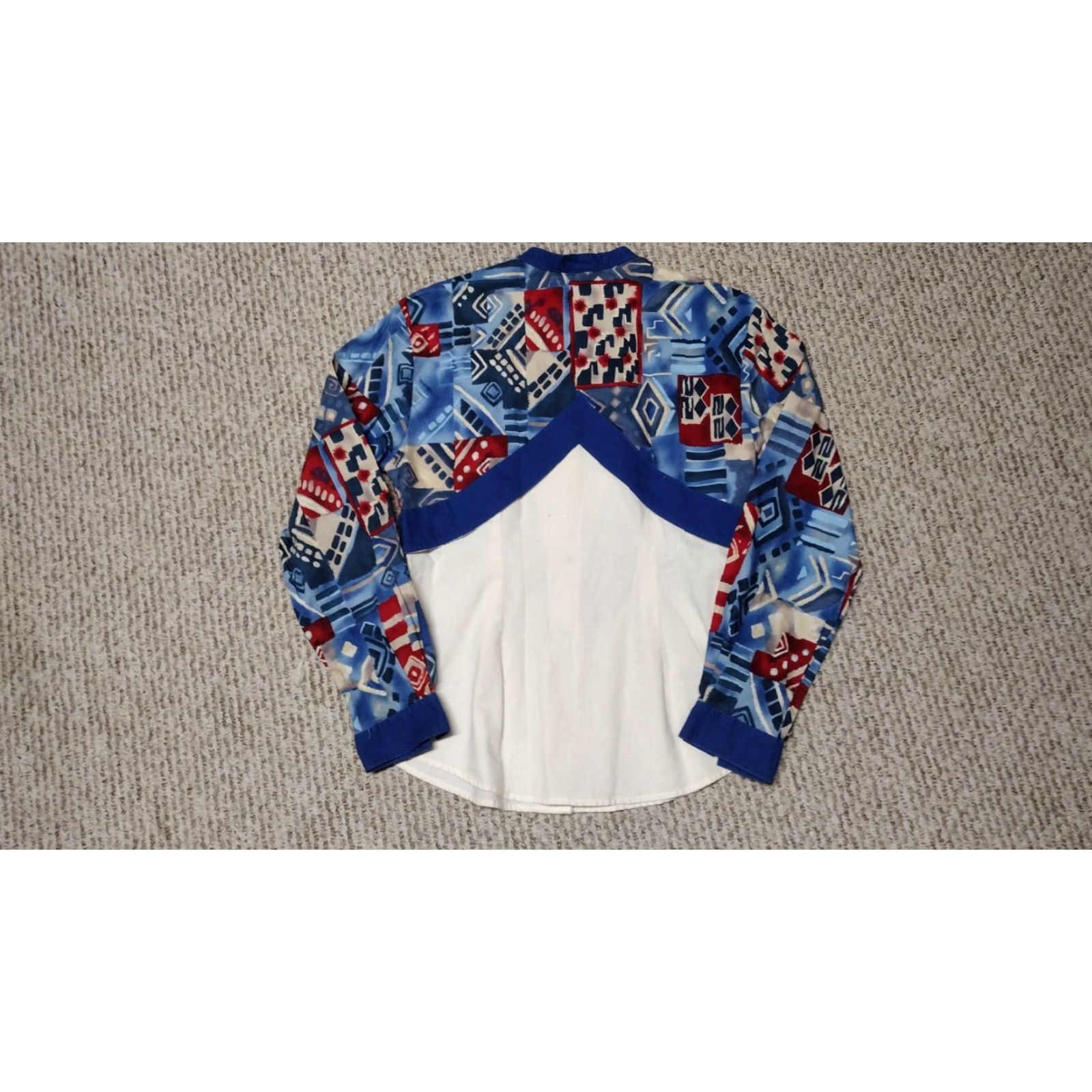 Roper VINTAGE 90s Womens Roper Rodeo Blue Button Shirt top M Retro Western Navajo Shirt Size M / US 6-8 / IT 42-44 - 4 Thumbnail